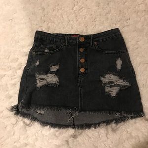 Black Denim Skirt